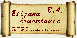 Biljana Arnautović vizit kartica